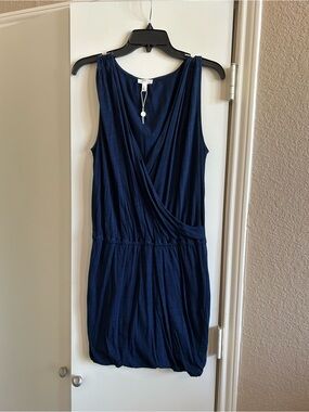 Soft Joie Navy Sleeveless Faux-Wrap Mini Dress
